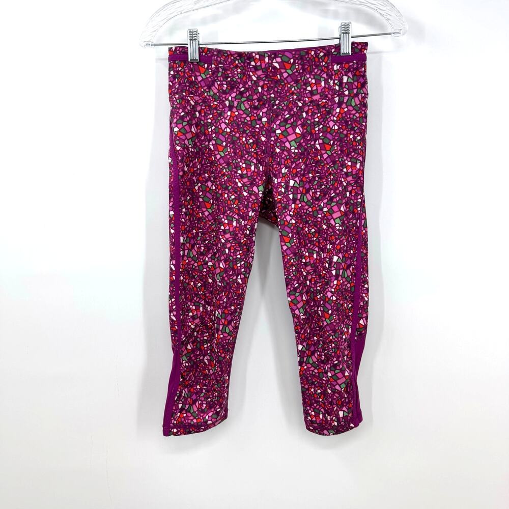 Lululemon Real Quick Crop Leggings 4 Paradise Camo Regal Plum Gym Running Yoga